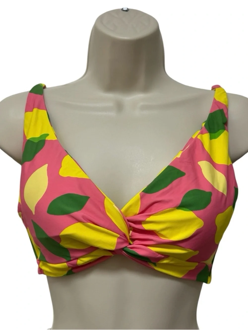 Kate Spade New York Size M Lemon Print Bikini Top